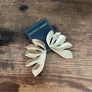 Leaf shaped oversized gold earrings Nordstrom